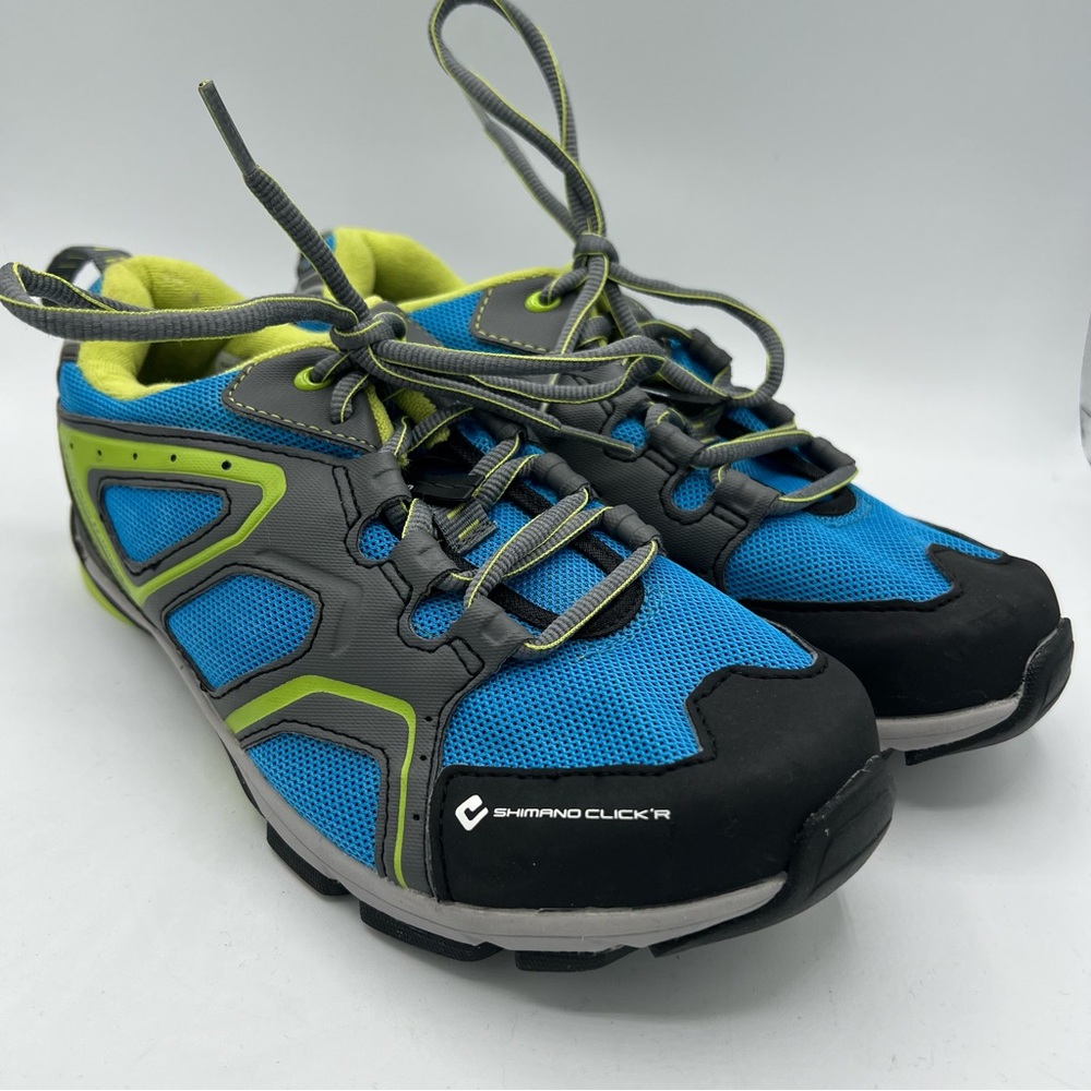 Shimano Click’R Women’s Cycle Bike Shoe SH-CT40B Sz‎ 40 EU US 6.7 Blue Green EUC